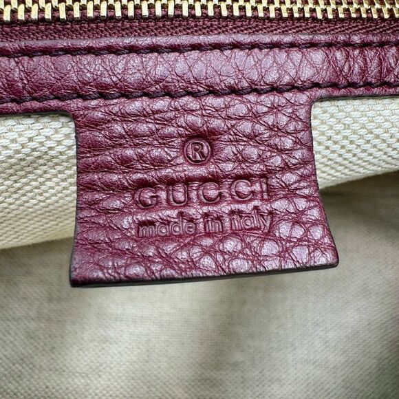 Gucci SoHo Plum Leather Bowler Boston Doctor Bag Interlocking GG Satchel Ex++ - Picture 12 of 16